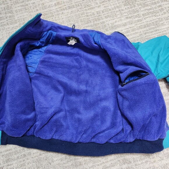 VTG Woolrich women's faux sherpa fleece utility bomber jacket aqua size S - Picture 11 of 11